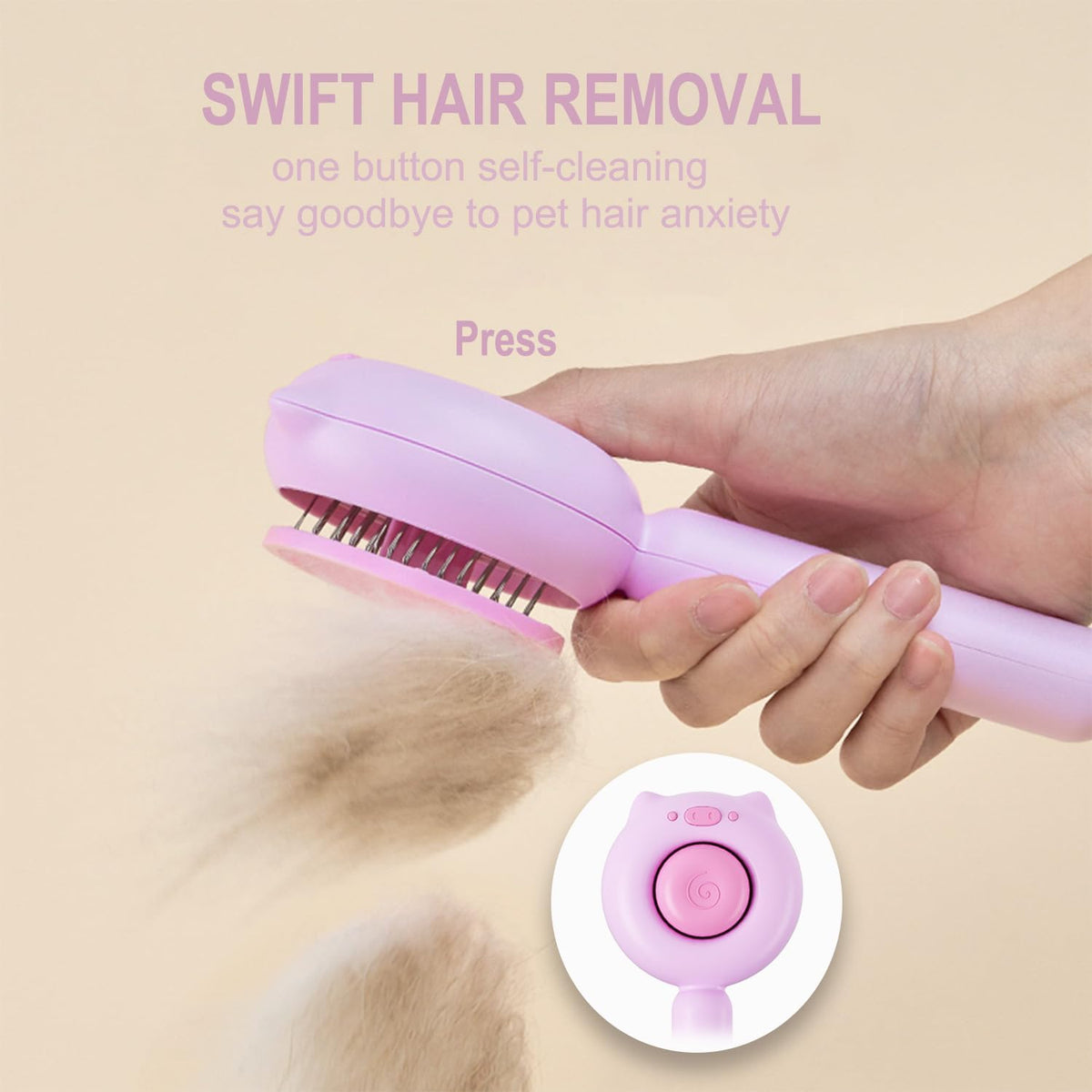 Cat Brush Dog brushes with Release Button for Shedding Grooming, fit for Long or Medium Haired