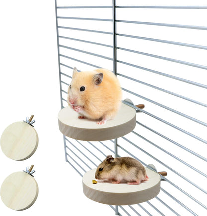 2 Pieces Bird Perch Platform Wooden Stand Toy for Small Bird Parrot Parakeet Cockatiel Budgie