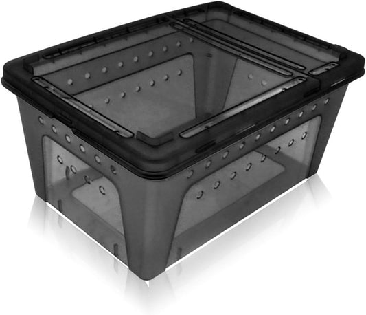 OMEM Portable Reptile Terrarium Habitat for Mini Pet Houses Breathable Holes Stackable Container