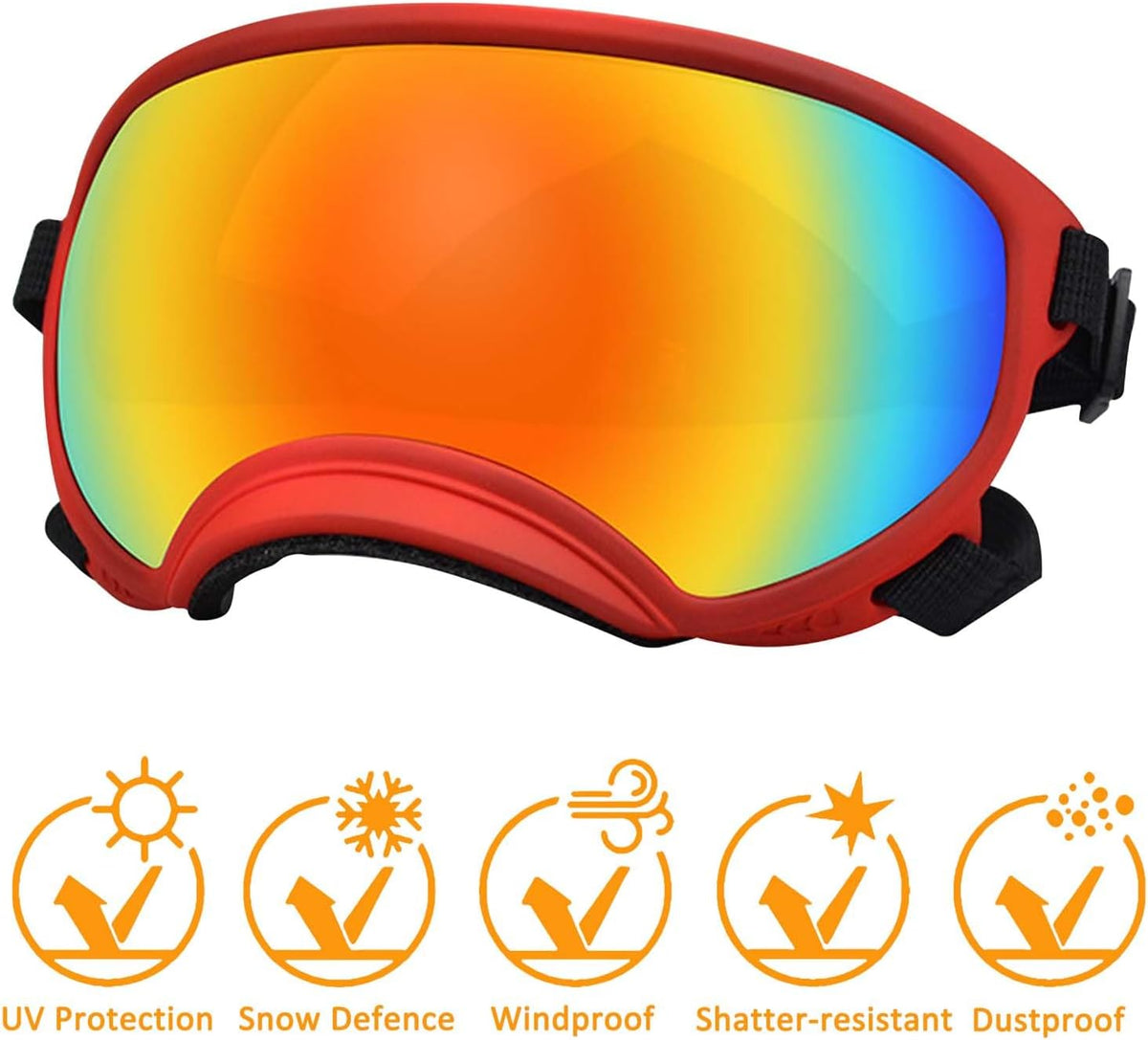 Medium Dog Sunglasses with Adjustable Strap UV Protection, Winproof Dog Puppy Sunglasses, Suitable