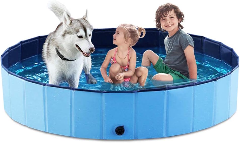 Jasonwell Foldable Dog Pet Bath Pool Collapsible Dog Pet Pool Bathing Tub Kiddie Pool Doggie Wading