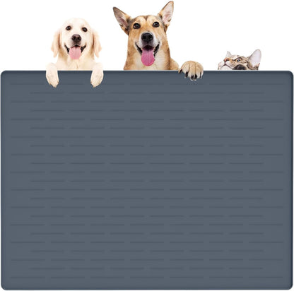 39.4"x29.5" Largest Pet Food Mat, Silicone Dog Mats for Food and Water, Nonslip Pet Feeding Mats