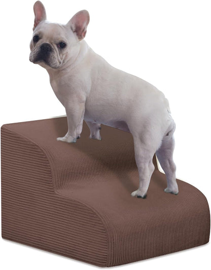 Dog Stairs & Steps for High Beds, 2 Steps High Density Foam Waterproof Dog Ramp for Small Dogs and