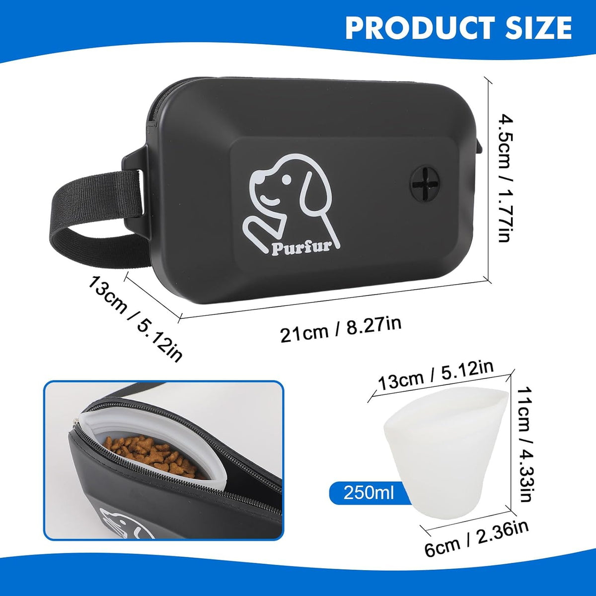 Dog Treat Pouch with Clicker & Poop Bag Holder – Waterproof Silicone, Adjustable Waist Belt for