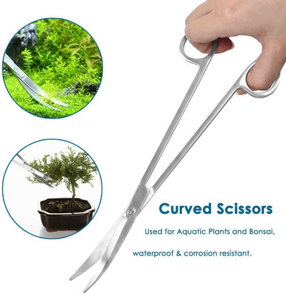 Capetsma Aquascape Tools, Long Stainless Steel Aquarium Plant Tools Aquarium Tweezers Scissors