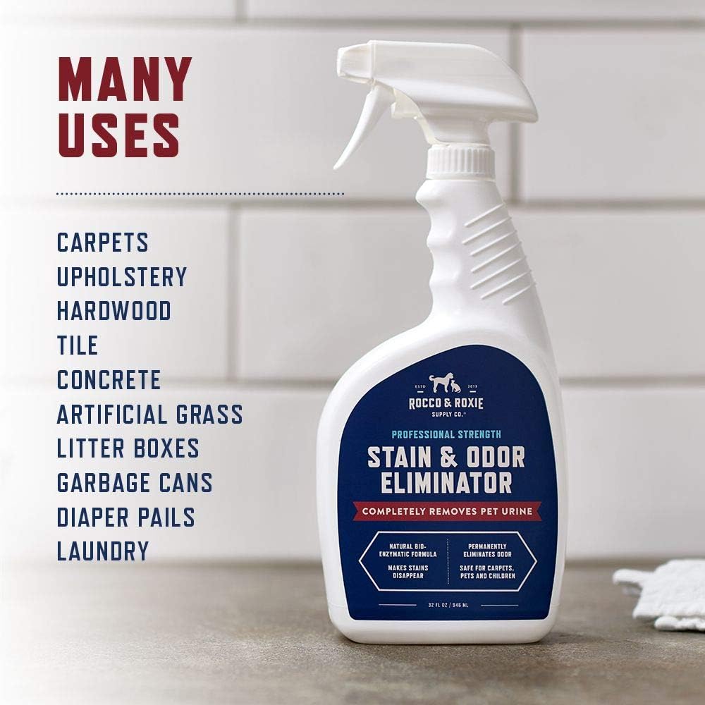 Rocco & Roxie Supply Co. Stain & Odor Eliminator for Strong Odor - Enzyme Pet Odor Eliminator for