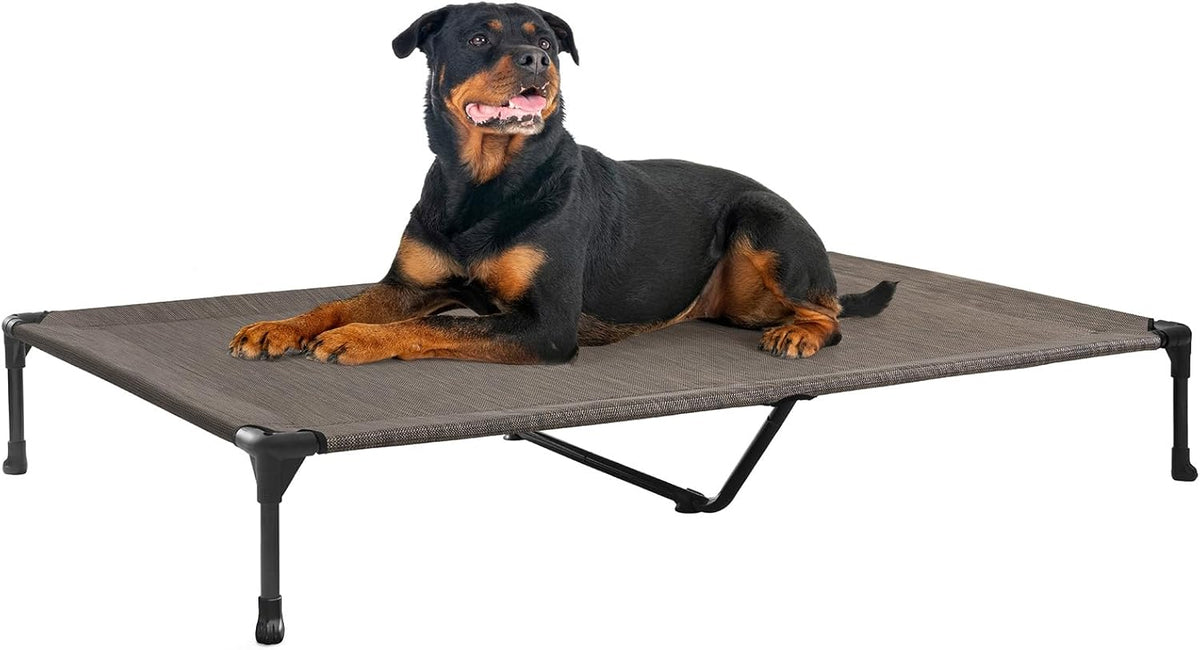Veehoo Outdoor Elevated Dog Cot Bed, Cooling Raised Pet Bed for Large Dogs, Washable Breathable