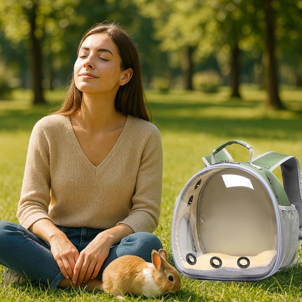 Bunny Carrier, Guinea Pig Carrier,Small Animal Carrier Backpack for Rabbit,Bearded Dragon
