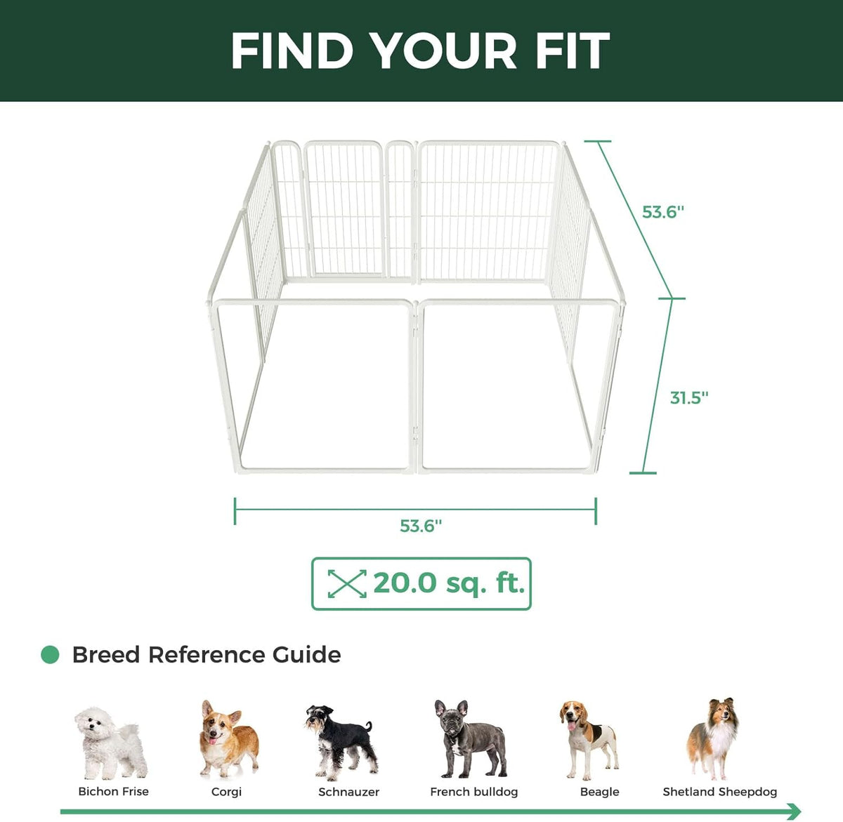 FXW Homeplus Unleashed Indoor Dog Playpen - Stress-Free and Safe Play, Heavy Duty 32 Inch 4 Acrylic