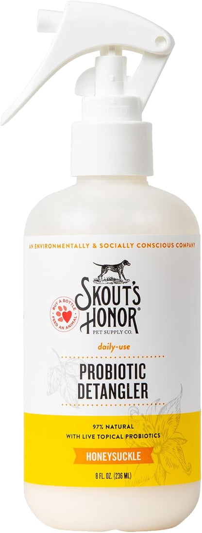Skout's Honor Probiotic Pet Detangler Spray - Hydrating & Conditioning w/Avocado Oil, 97% Natural