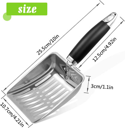 Cat Litter Scoop - Stainless Steel Metal Cat Litter Scoop-Sturdy Mesh Scooper - Mesh Shovel-Easy to