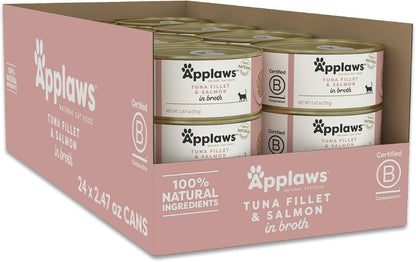 Applaws Natural Wet Cat Food in Broth, Limited Ingredient Canned Wet Cat Food, No Additives, Made