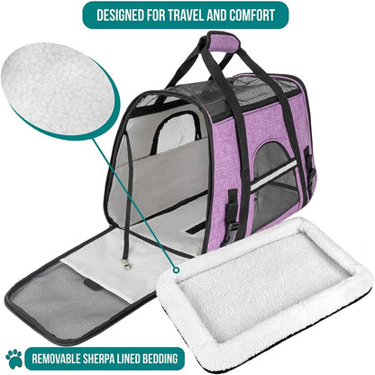 PetAmi Airline Approved Pet Carrier for Cat, Soft Sided Dog Carrier for Small Dog, Cat Travel