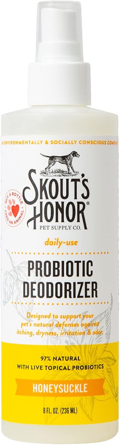 Skout's Honor Probiotic Pet Deodorizer Spray- Hydrating Daily-Use with Avocado Oil & Omega-3s