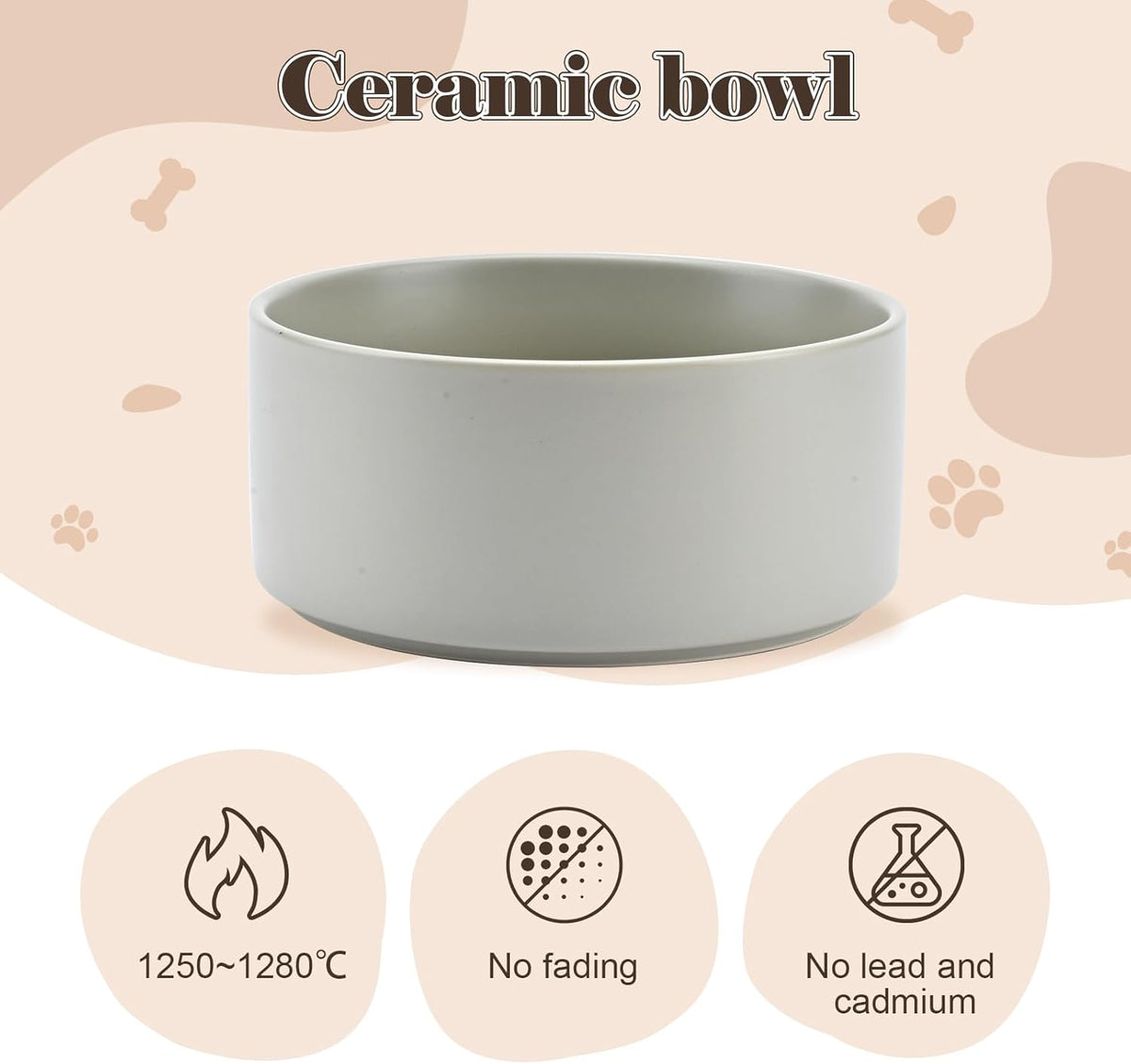 SPUNKYJUNKY Raised Ceramic Dog Bowls Set with Non-Slip Acacia Wood Stand for Large Sized Dog(60.87