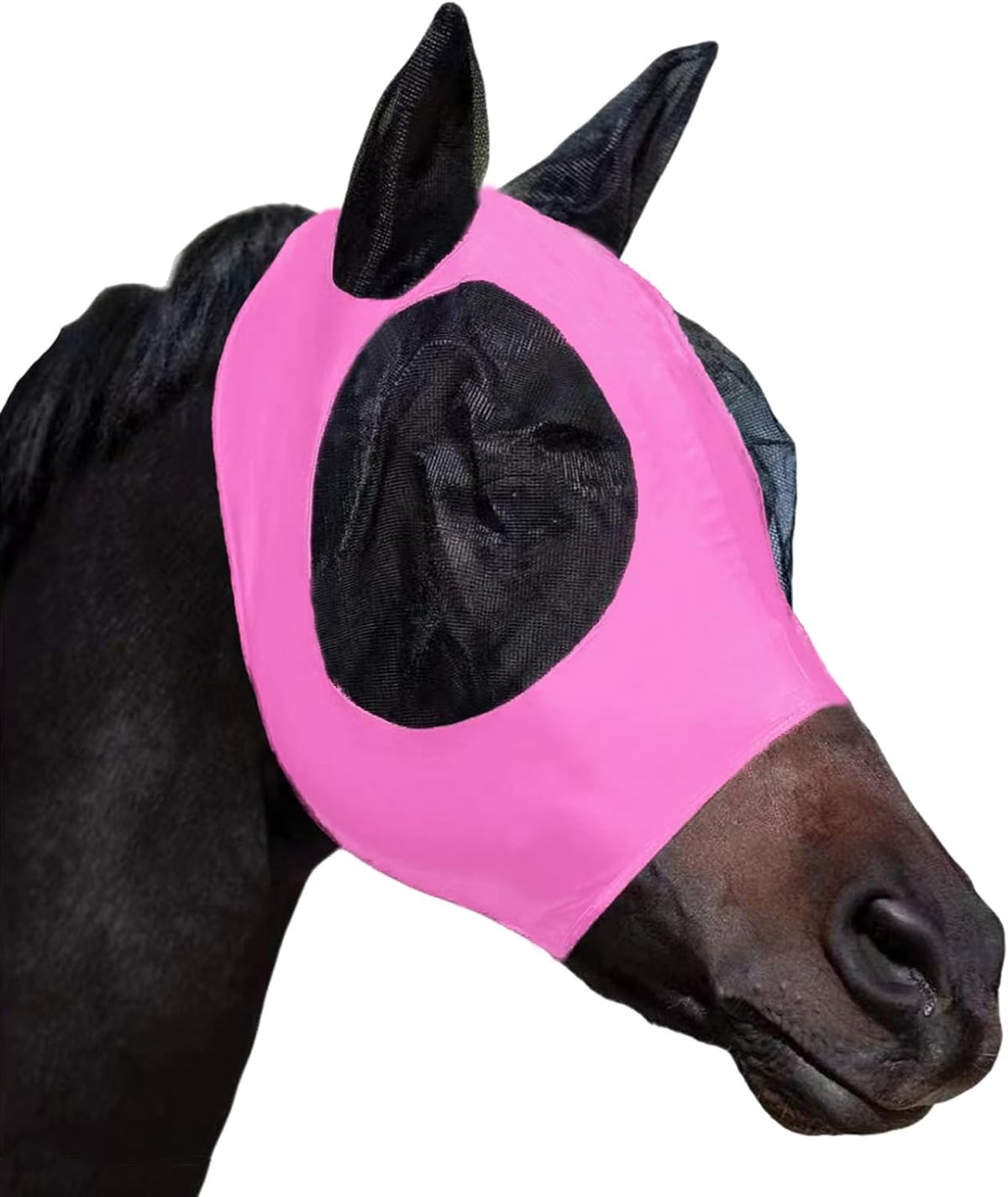 Horse Fly Mask with Ears, Comfortable Fit Stretch Fabric with UV Protection Soft on Skin
