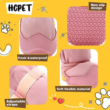 Hcpet Dog Shoes, Dog Boots & Paw Protectors for Winter Snowy Days, Rainy Weather, Outdoor Anti-Slip