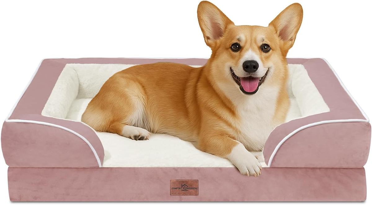 Comfort Expression Medium Dog Beds Waterproof Orthopedic Foam Dog Sofa Beds for Medium Large Dogs