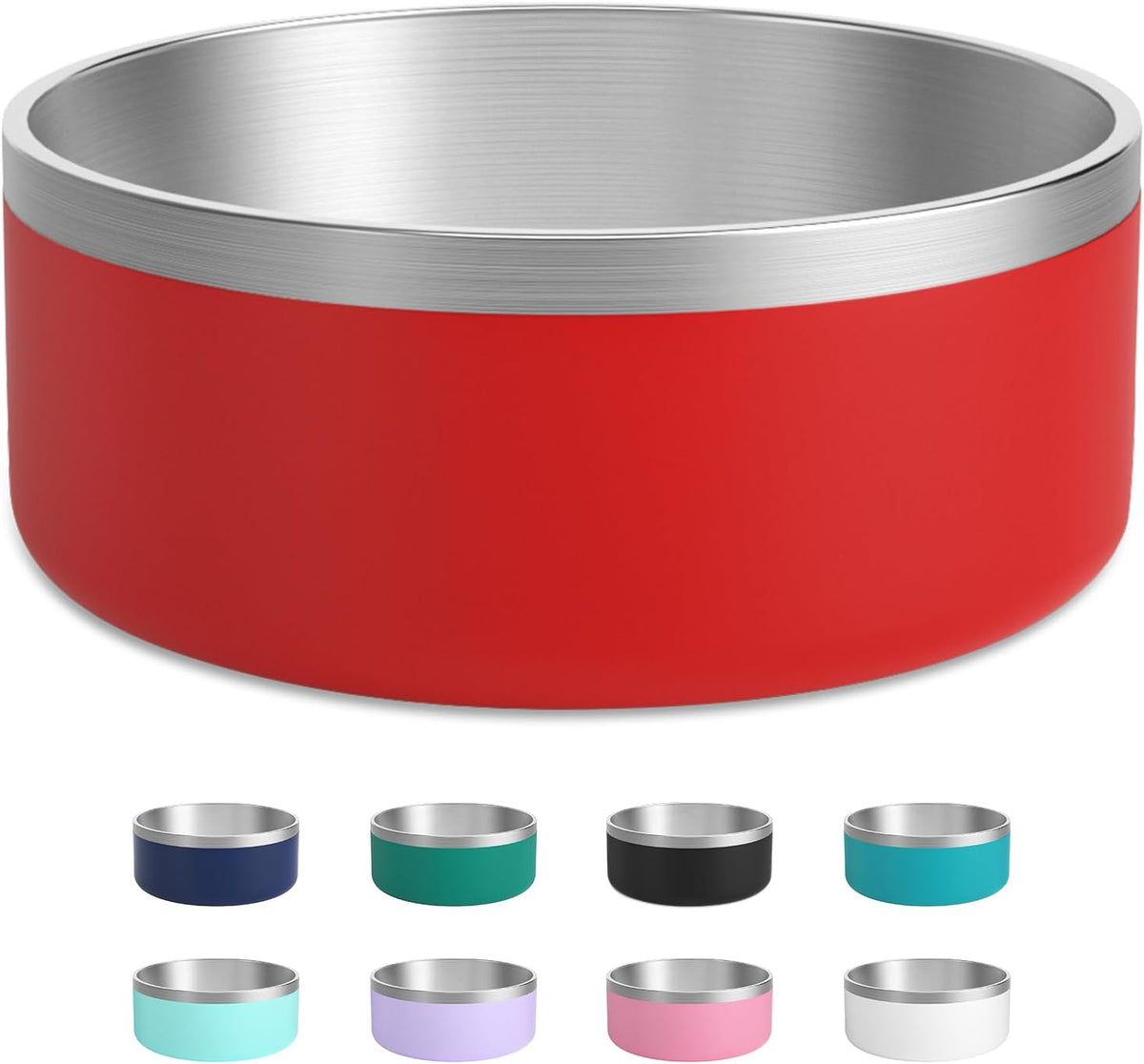 Stainless Steel Dog Bowl, Metal Water and Food Dish for Large Dogs, Insulated Non-Slip Pet Bowl