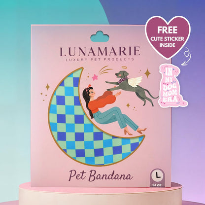 LunaMarie - Luxury Pet Birthday Bandanas -Premium & Silky Poly Fabric | 100% Handmade | Custom