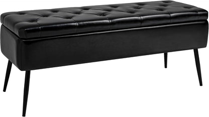 Leather Storage Ottoman Bench,End of Bed Bench for Living Room Bedroom Dinning Room