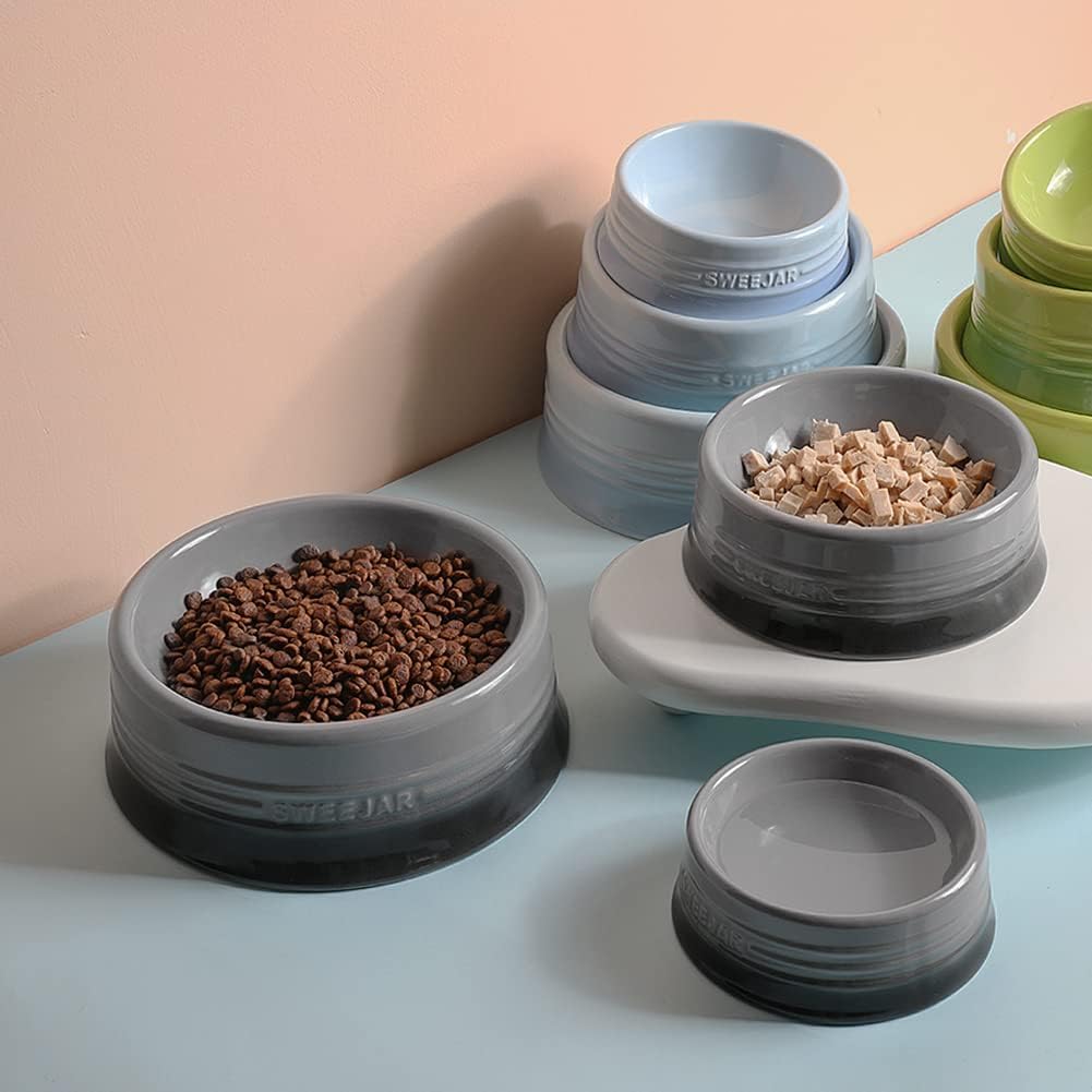 Sweejar Gradient Dog Bowl, Ceramic Dog Food Dish for Puppy and Kitten, Porcelain Pet Bowl for Food