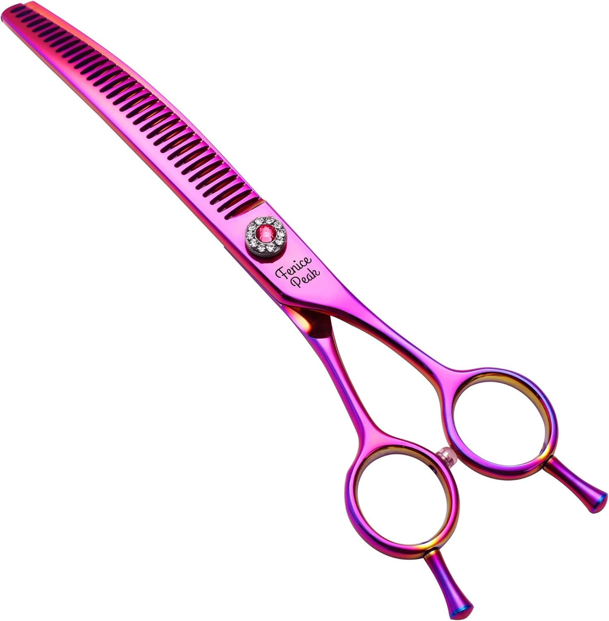 Fenice Peak Professional Dog Grooming Scissors Pet Curved Chunker Shears 7.0'' Extremely Sharp