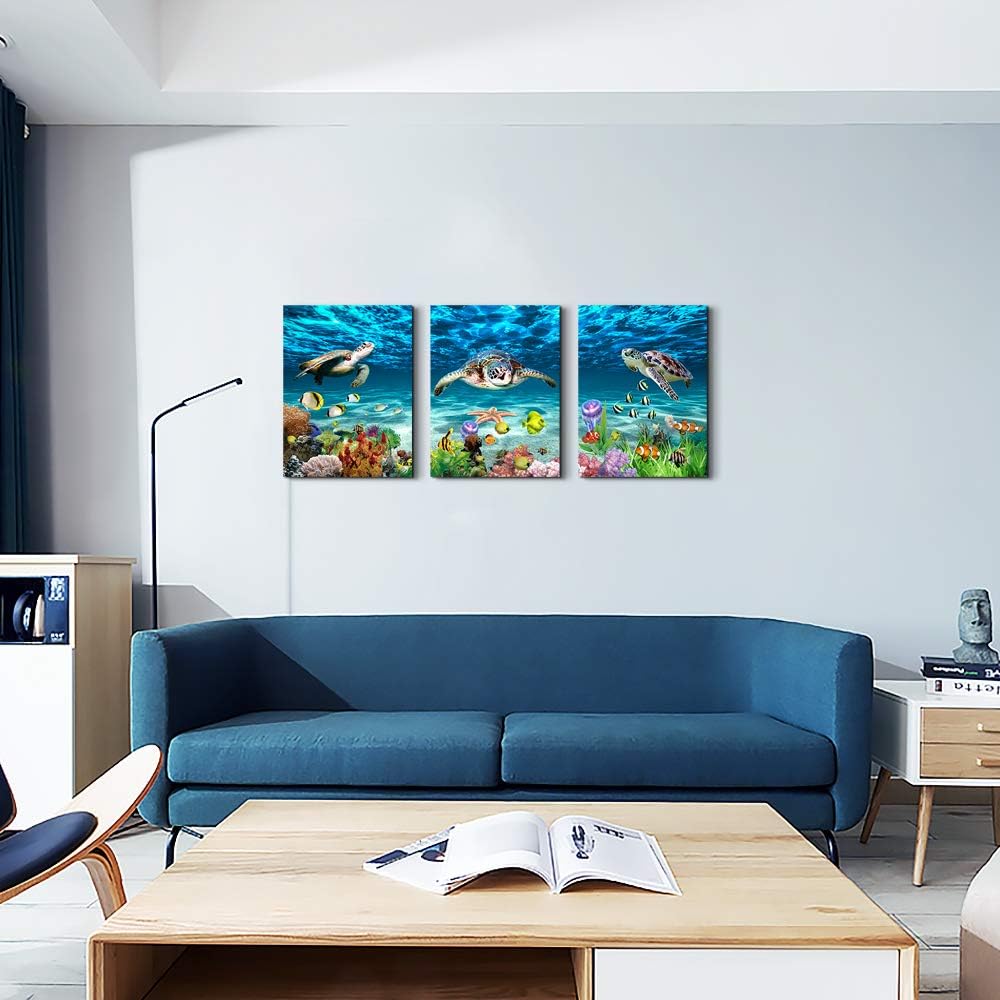 Canvas Wall Art for Living Room Large Size Wall decor for Bedroom Bathroom Wall Decoration blue
