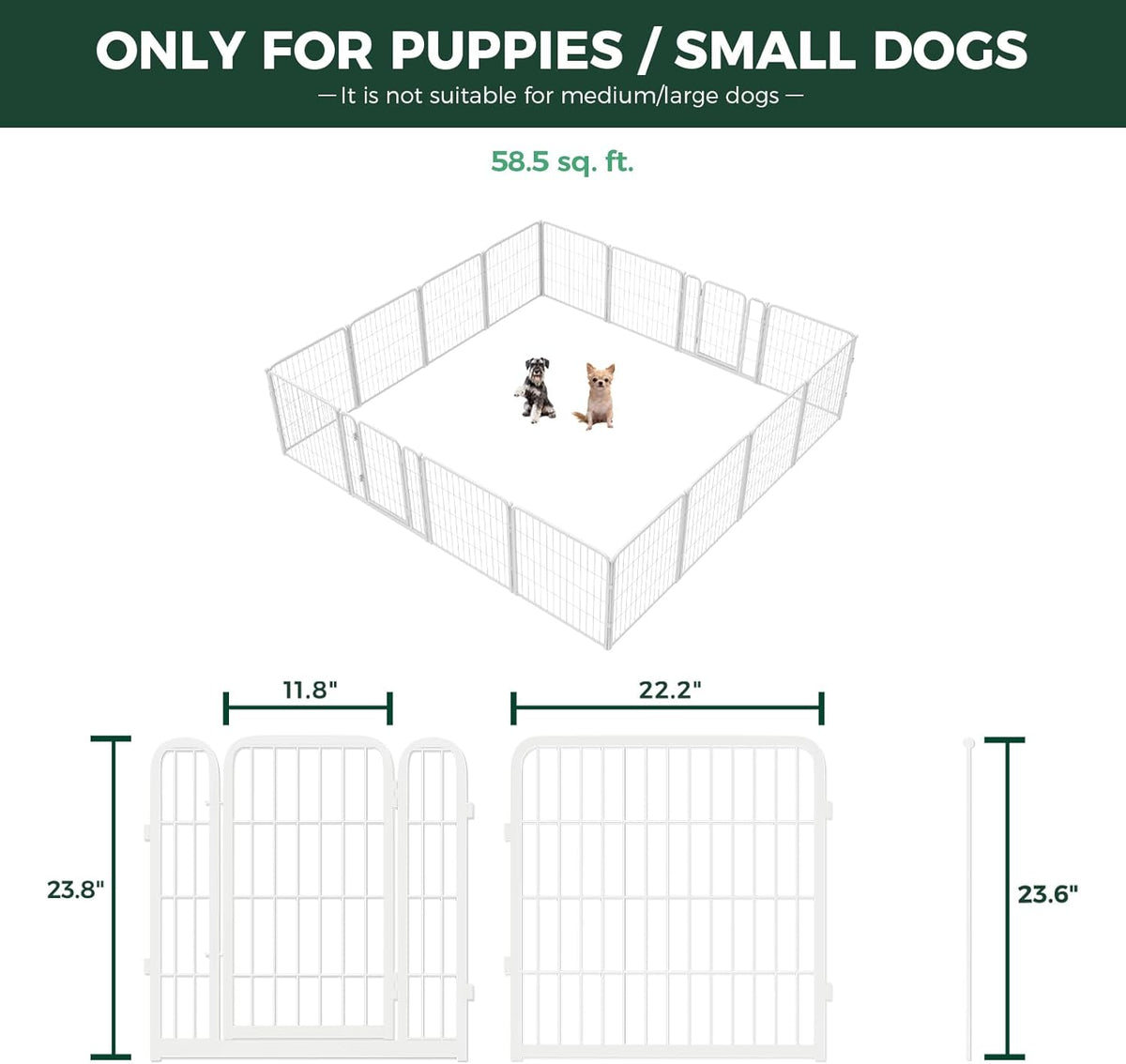 FXW Homeplus Unleashed Indoor Dog Playpen - Stress-Free and Safe Play, Heavy Duty 24 Inch 16 Wire