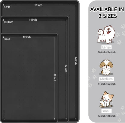 MateeyLife Silicone Cat & Dog Food Mat for Floors Waterproof, Anti-Slip Dog Bowl Mats for Food and