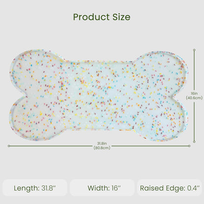 Dog Food Mat Anti-Slip Silicone Dog Bowl Mat Thicker Pet Placemat Waterproof Cat Feeder Pad with
