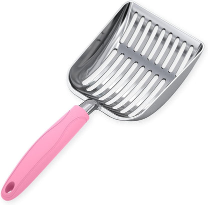 WePet Cat Litter Scoop, Aluminum Alloy Sifter, Kitty Metal Scooper, Deep Shovel, Long Handle, Poop