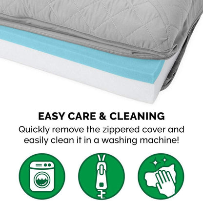 Furhaven Cooling Gel Dog Bed for Large Dogs w/ Removable Bolsters & Washable Cover, For Dogs Up to