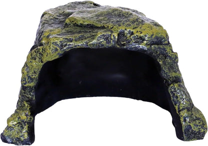 Rock Hide Cave for Reptiles, Amphibians Rock Den - Terrarium & Aquarium Decor, Great for Bearded