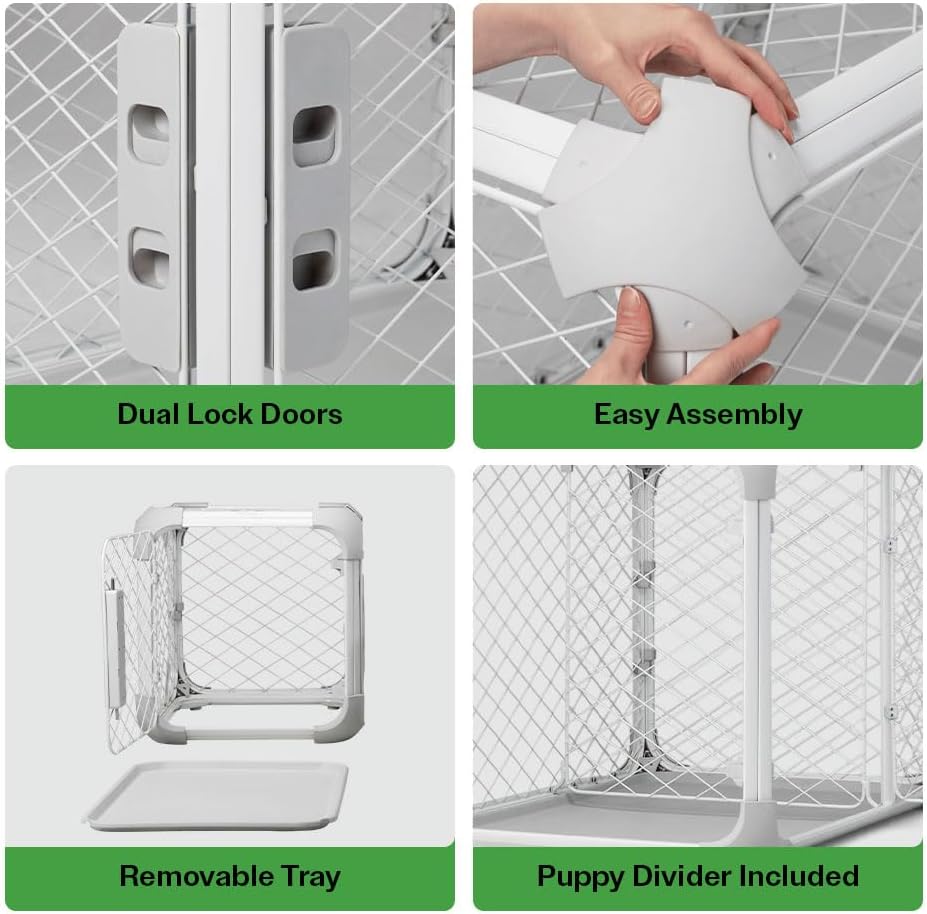 DIGGS Evolv Dog Crate - Slim, Durable Dog Kennel with Removable Ceiling Panel and Modular Design