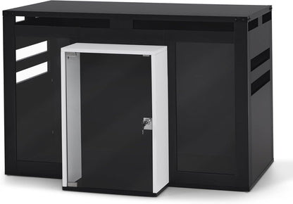 Lovupet Wooden Dog Crate Furniture, Villa Style Dog Kennel for Medium Breed with Glass Door and