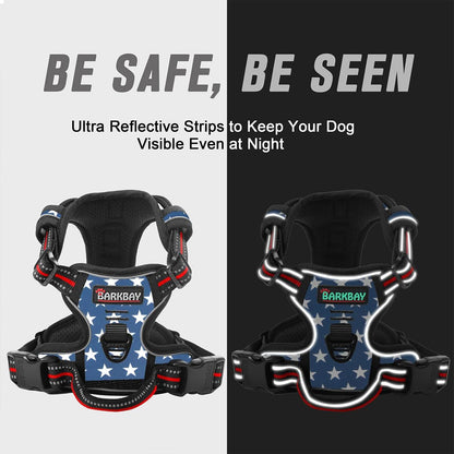 BARKBAY No Pull Dog Harness Front Clip Heavy Duty Reflective Easy Control Handle for Large Dog