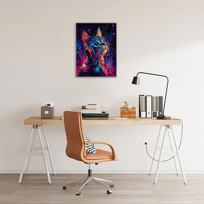 Cat Wall Art Canvas Fantastic Animal Wall Decor Prints Framed Painting Colorful Pictures Gifts