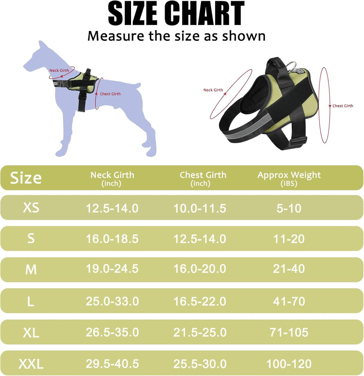 Bolux Dog Harness, No-Pull Reflective Dog Vest, Breathable Adjustable Pet Harness with Handle for