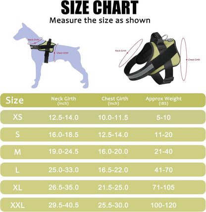 Bolux Dog Harness, No-Pull Reflective Dog Vest, Breathable Adjustable Pet Harness with Handle for