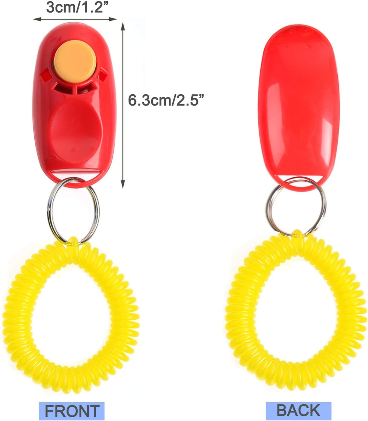 Coolrunner 7pcs 7 Color Universal Animal Pet Dog Training Clicker with Wrist Bands Strap, Assorted