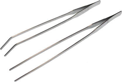 Longjet Kitchen Tweezers Metal Tongs for Cooking - Reptile Feeding Tongs for Gecko, Bearded Dragon
