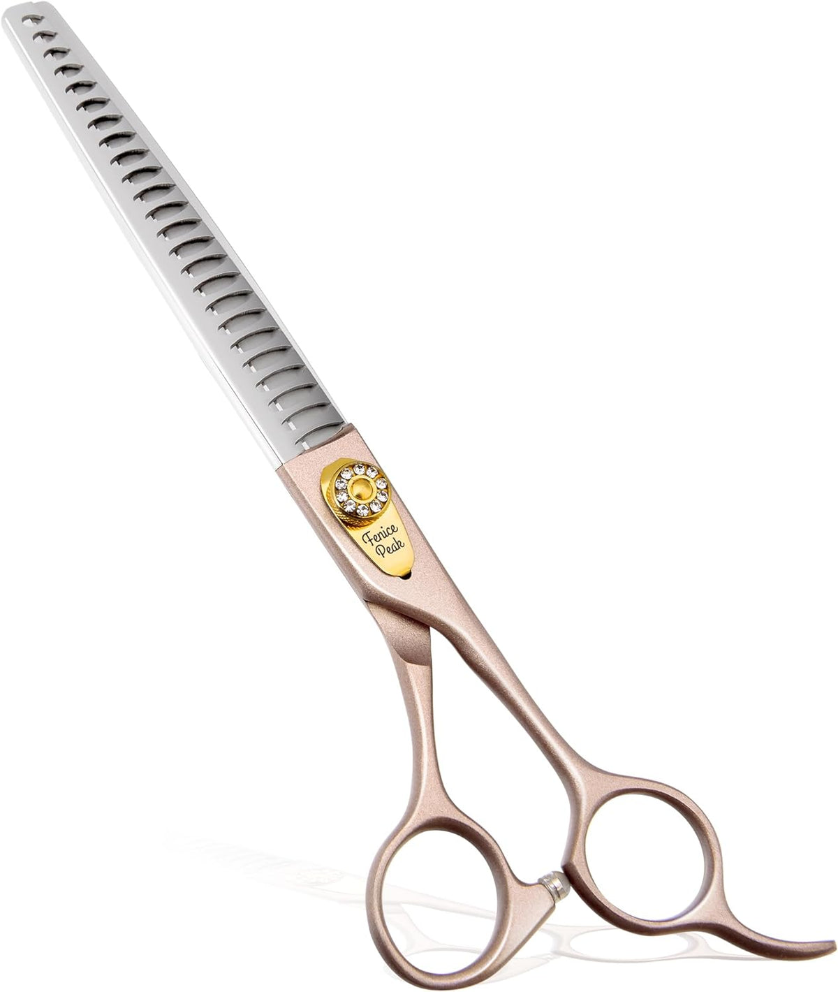 Fenice Peak Thinning Shears for Dogs and Cats Rose Gold Pet Grooming Scissors Chunkers Shears 440C