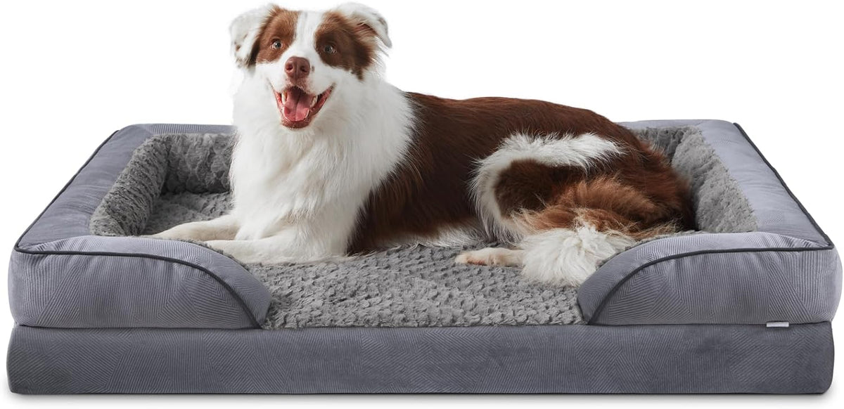 INVENHO Orthopedic Large Dog Bed, Washable Waterproof, Egg-Crate Foam Dog Couch Bed with Washable