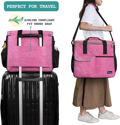 PetAmi Dog Travel Bag - Travel Pet Organizer with Food Container and Bowls, Perfect for Weekend