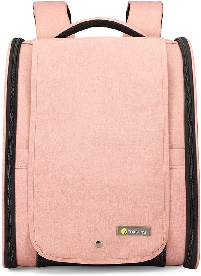 Texsens Pet Carrier Backpack with Window Blind for Small Cats Dogs, Ventilated Design, Safety