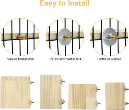 2pcs Bird Perch platform flat Stand Beak Paw Grinding wood for Parrot Parakeet Cockatiel Lovebird