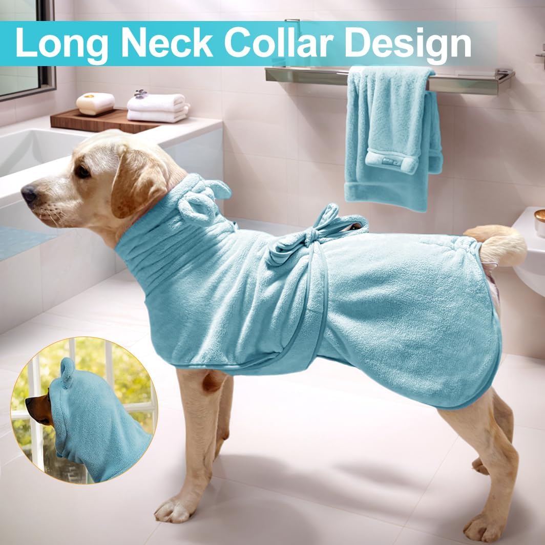 Medium to Large Size Dog Bathrobe, Quick Drying Super Absorbent Used for After Bathing, Warm Dog
