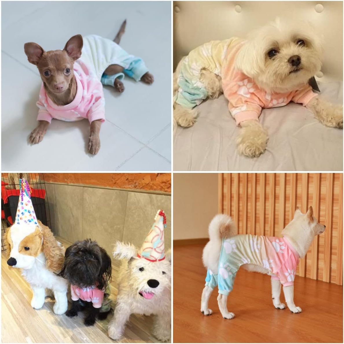 CuteBone Small Dogs Outfit Soft Puppy Onesies Pjs Dog Pajamas Pet Coat Cat Apparel Comfy Doggie