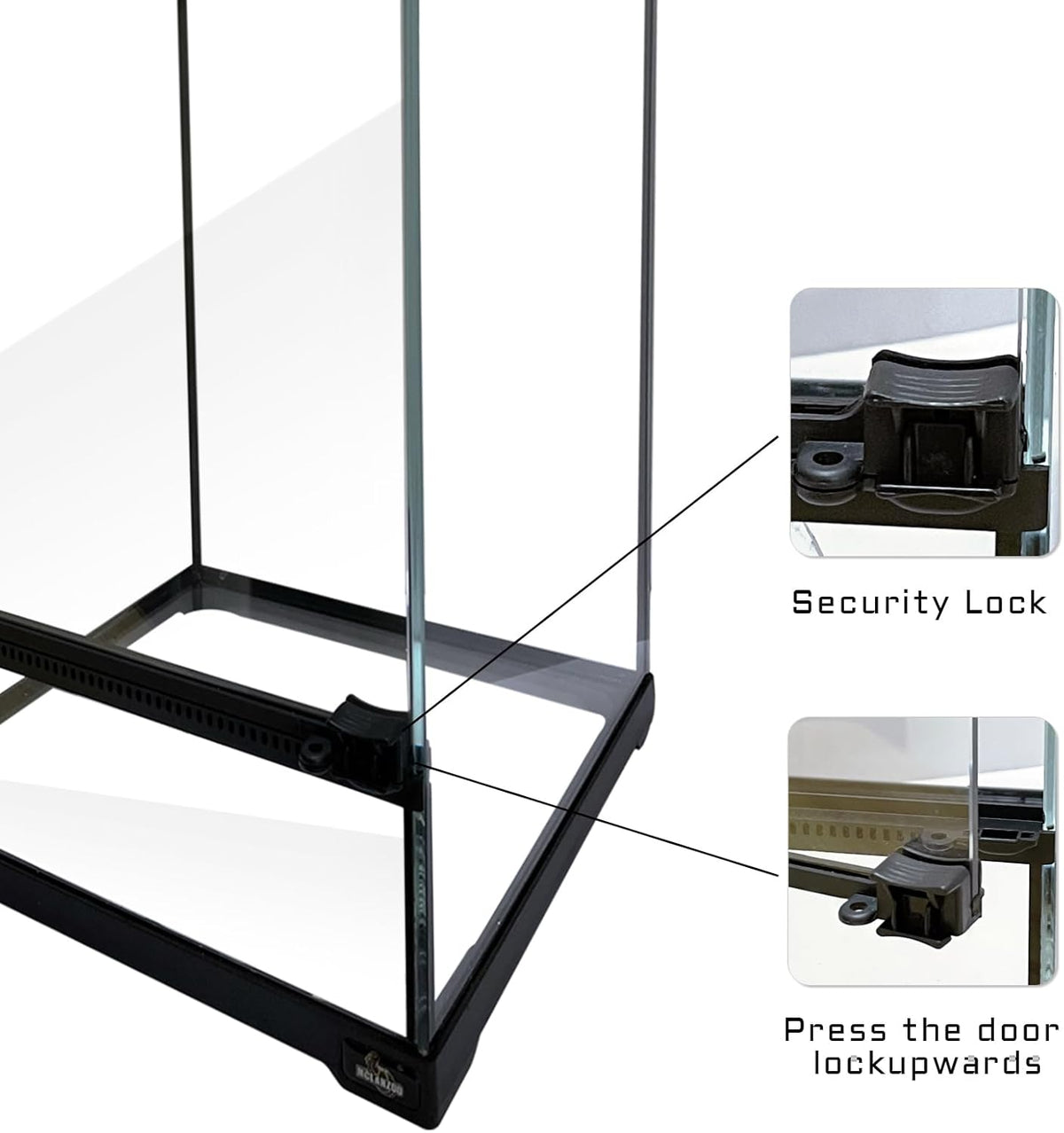 Reptile Glass Terrarium Tank 10 * 10 * 14in, Full View with Front Opening Door,Amphibians Enclosure